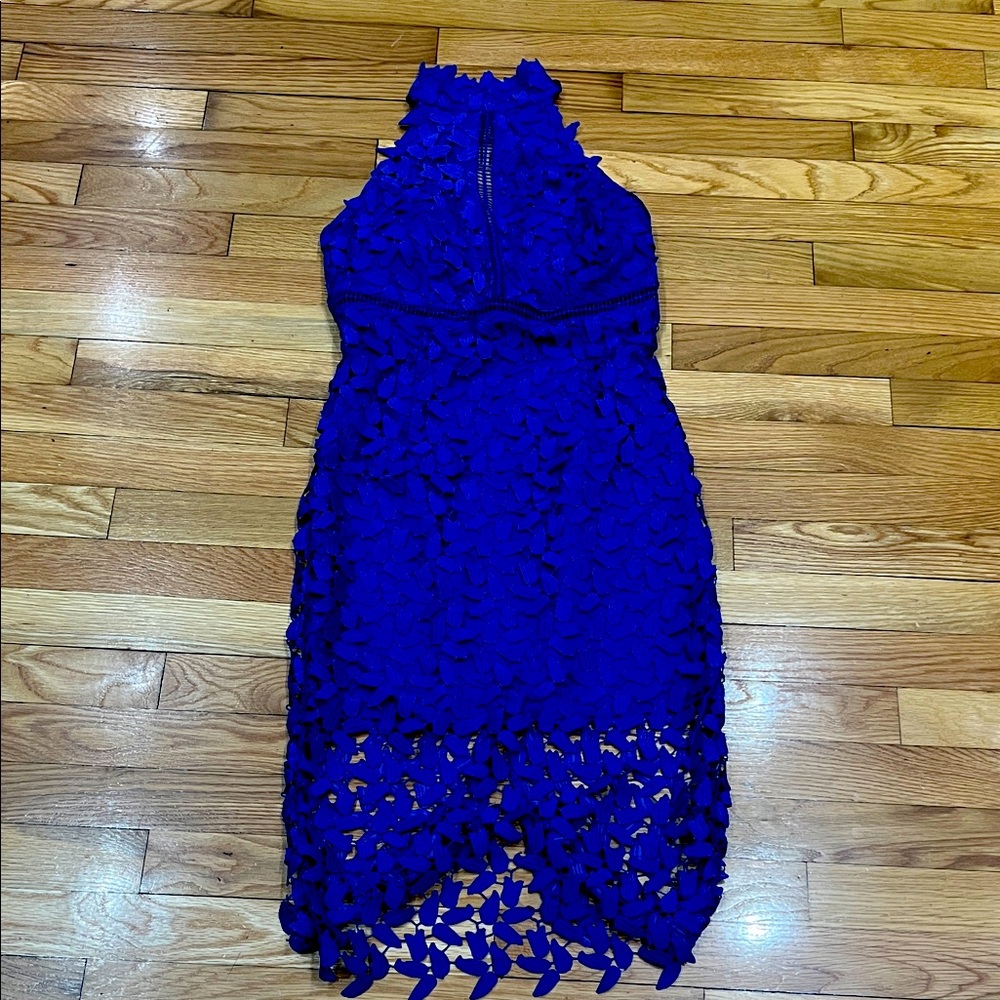 Bardot Royal Blue High Low Lace Dress